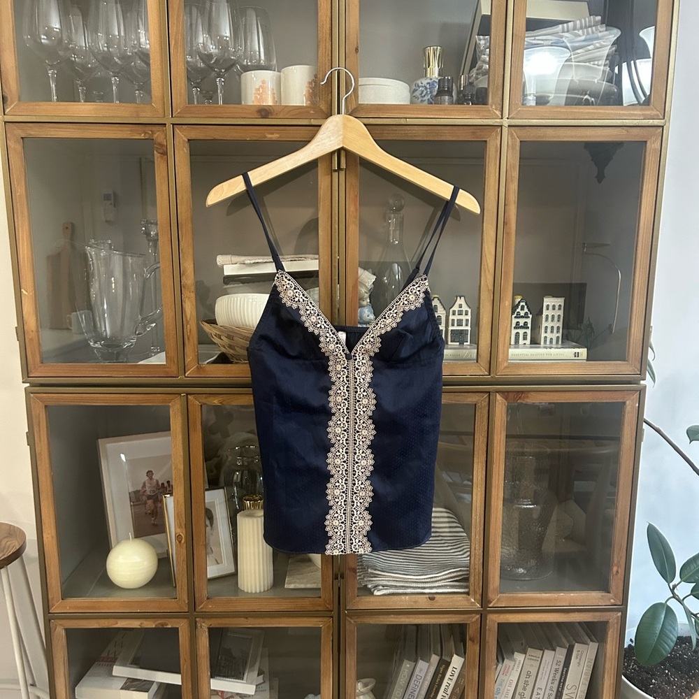 Blush Lace Trim Cami Top - Picture 1 of 8